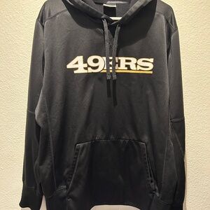 Nike NFL Team Apparel 49ers Black Hoodie Therma Fit Size L EUC
